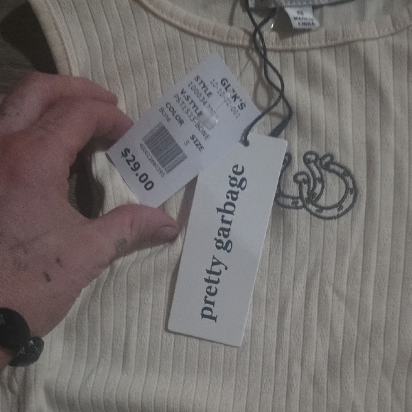 Beige Ribbed Tank Top - Picture 2 of 4